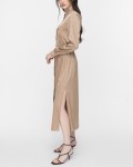 SIXDO Silk Loose Dress with Spread Collar